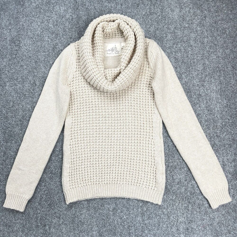 Anthropologie Angel Of The North Sweater Sz Small Textured Cowl Neck Wool Mohair